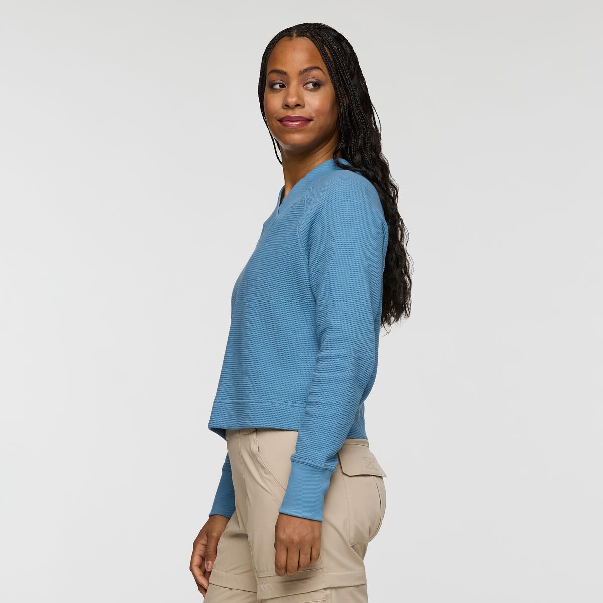 Everyday Layering Comfort Atajo Long-Sleeve Waffle V-Neck - Women s