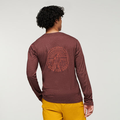 Casual Adventure Style Hello Llama Long-Sleeve T-Shirt - Men s