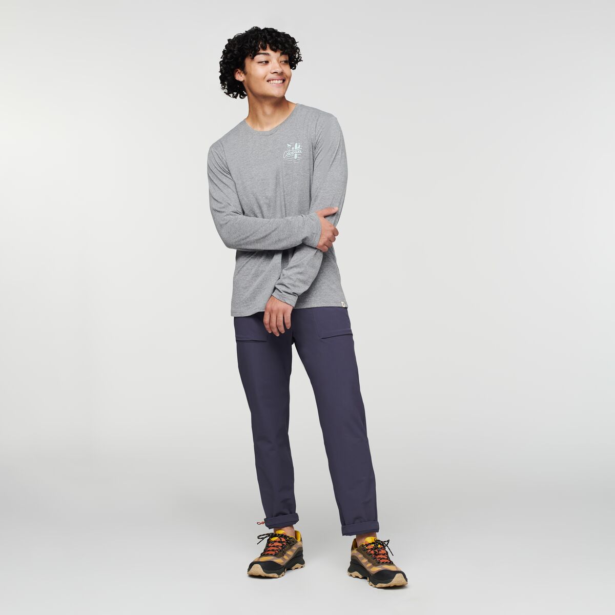 Casual Adventure Style Hello Llama Long-Sleeve T-Shirt - Men s