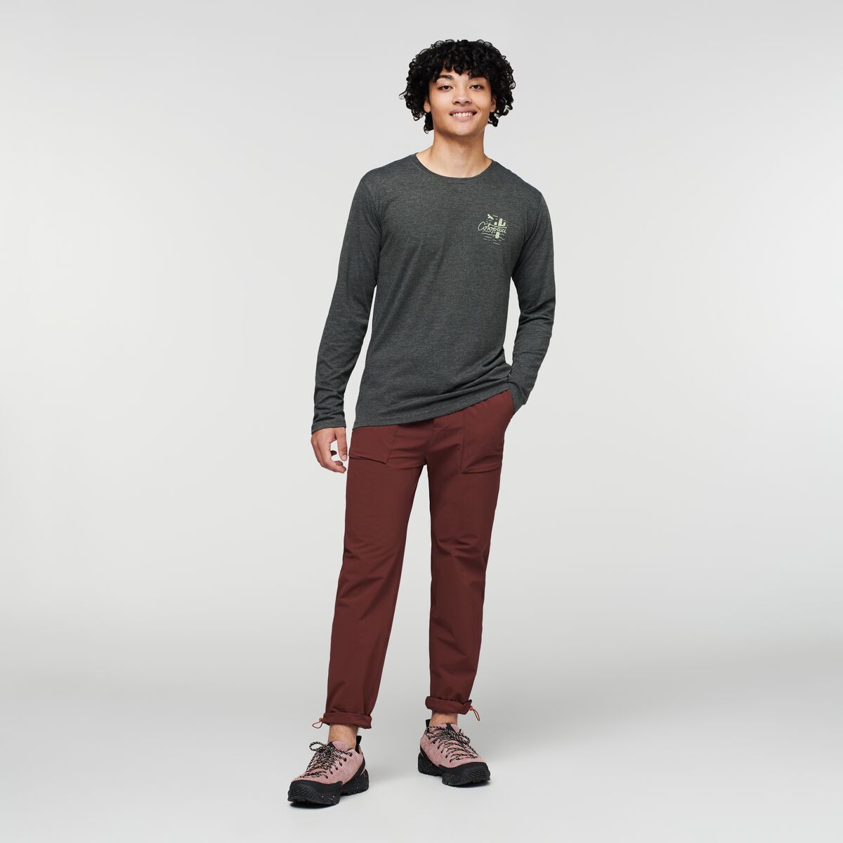 Casual Adventure Style Hello Llama Long-Sleeve T-Shirt - Men s