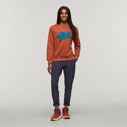 Casual Outdoor Style Coto-Patch Crew Sweatshirt - Women s