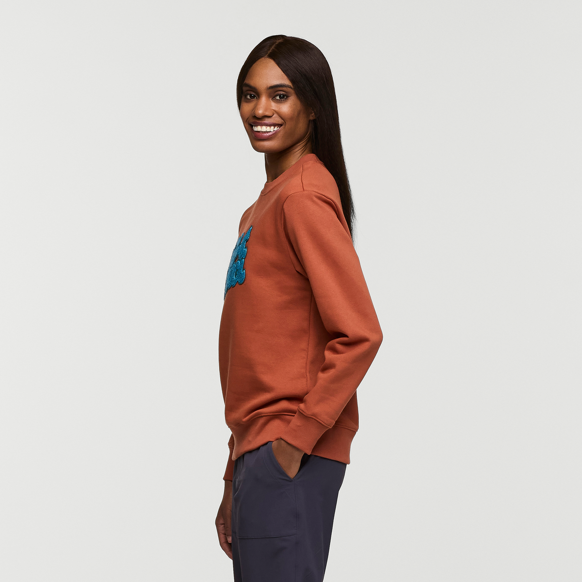 Casual Outdoor Style Coto-Patch Crew Sweatshirt - Women s