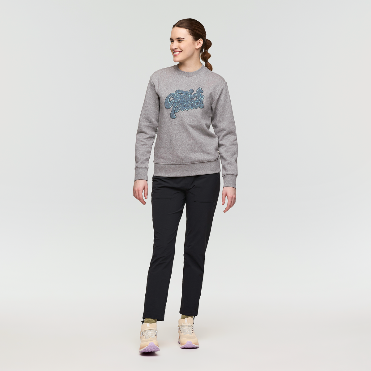 Casual Outdoor Style Coto-Patch Crew Sweatshirt - Women s