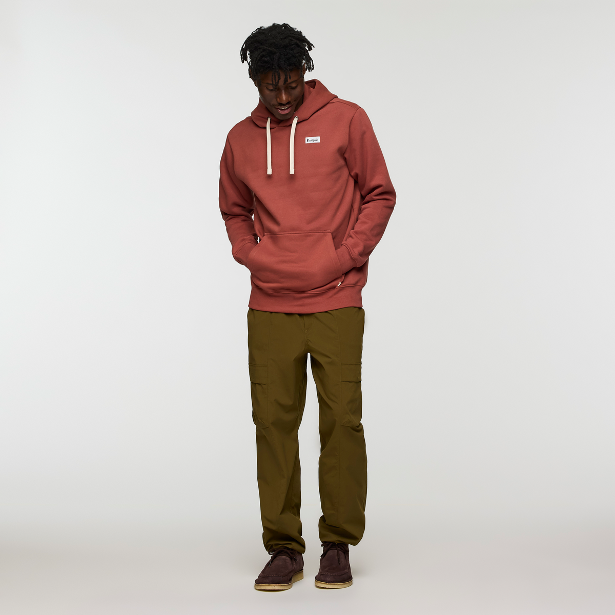 Casual Outdoor Style Llama Patch Pullover Hoodie - Men s
