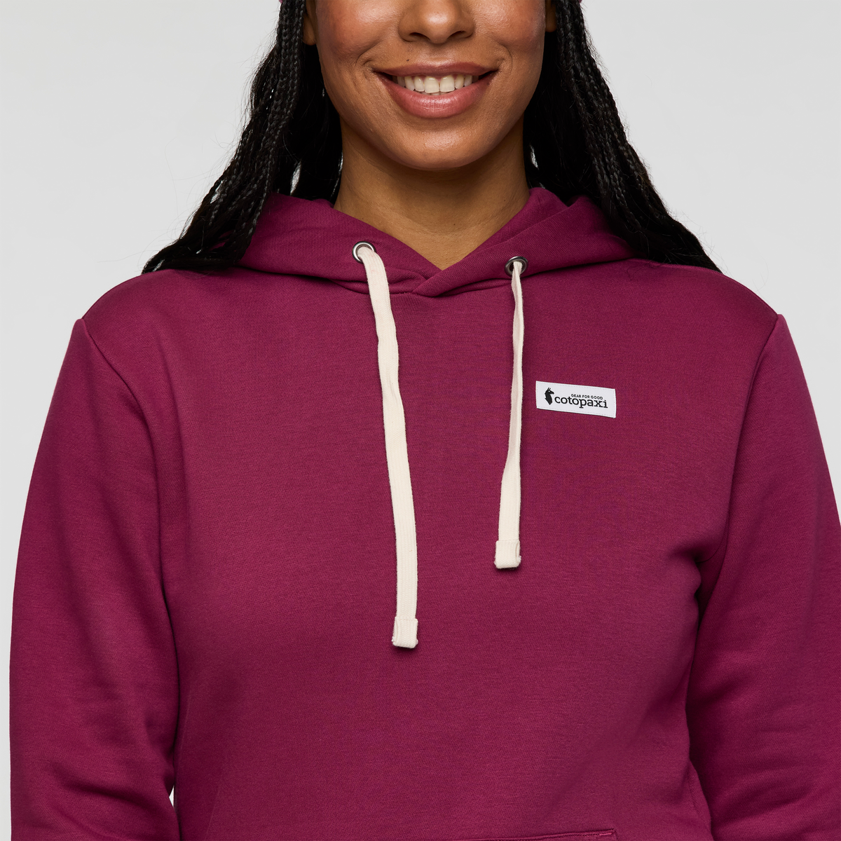 Casual Outdoor Style Llama Patch Pullover Hoodie - Women s