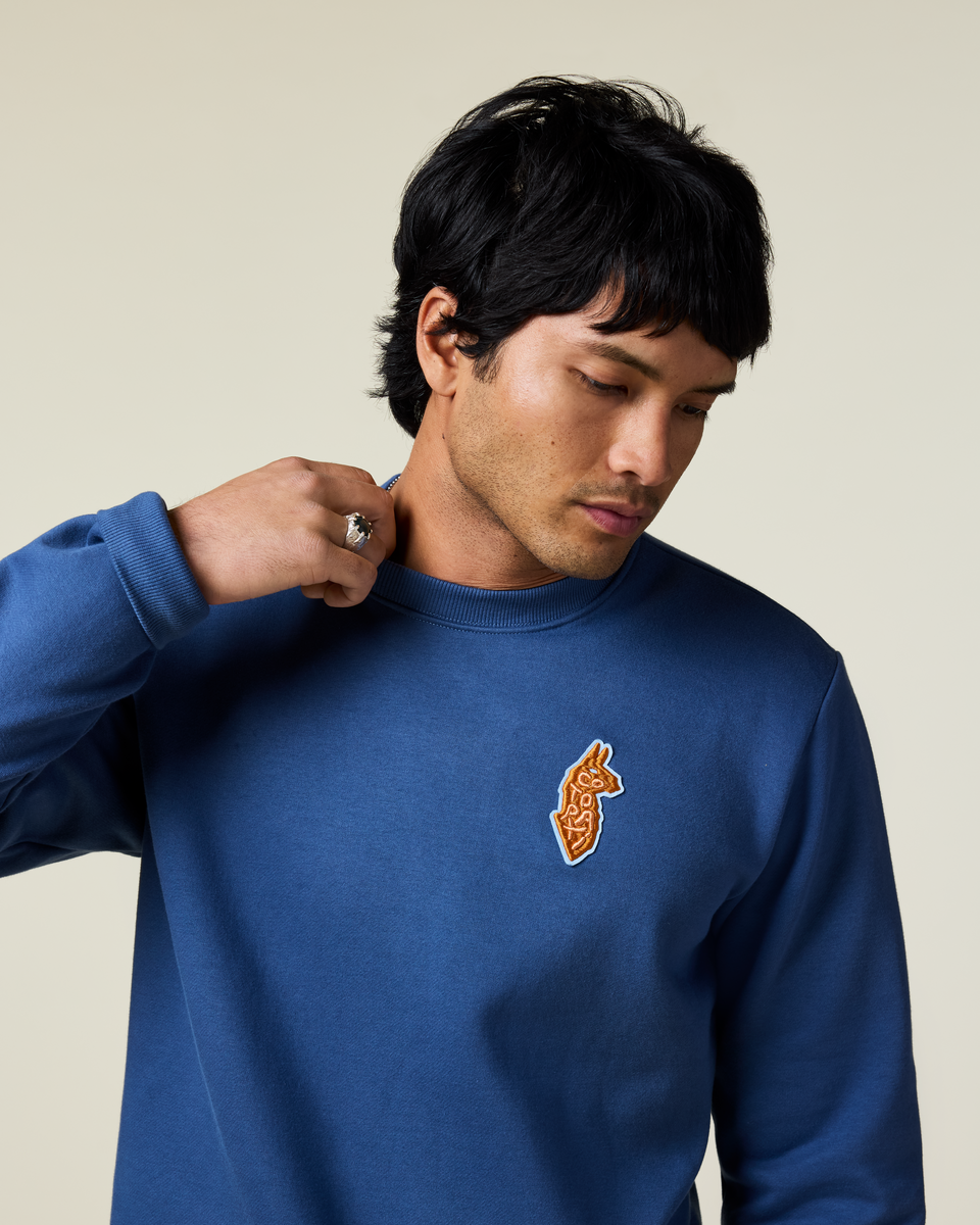 Casual Outdoor Style Lava Llama Crew Sweatshirt - Men s