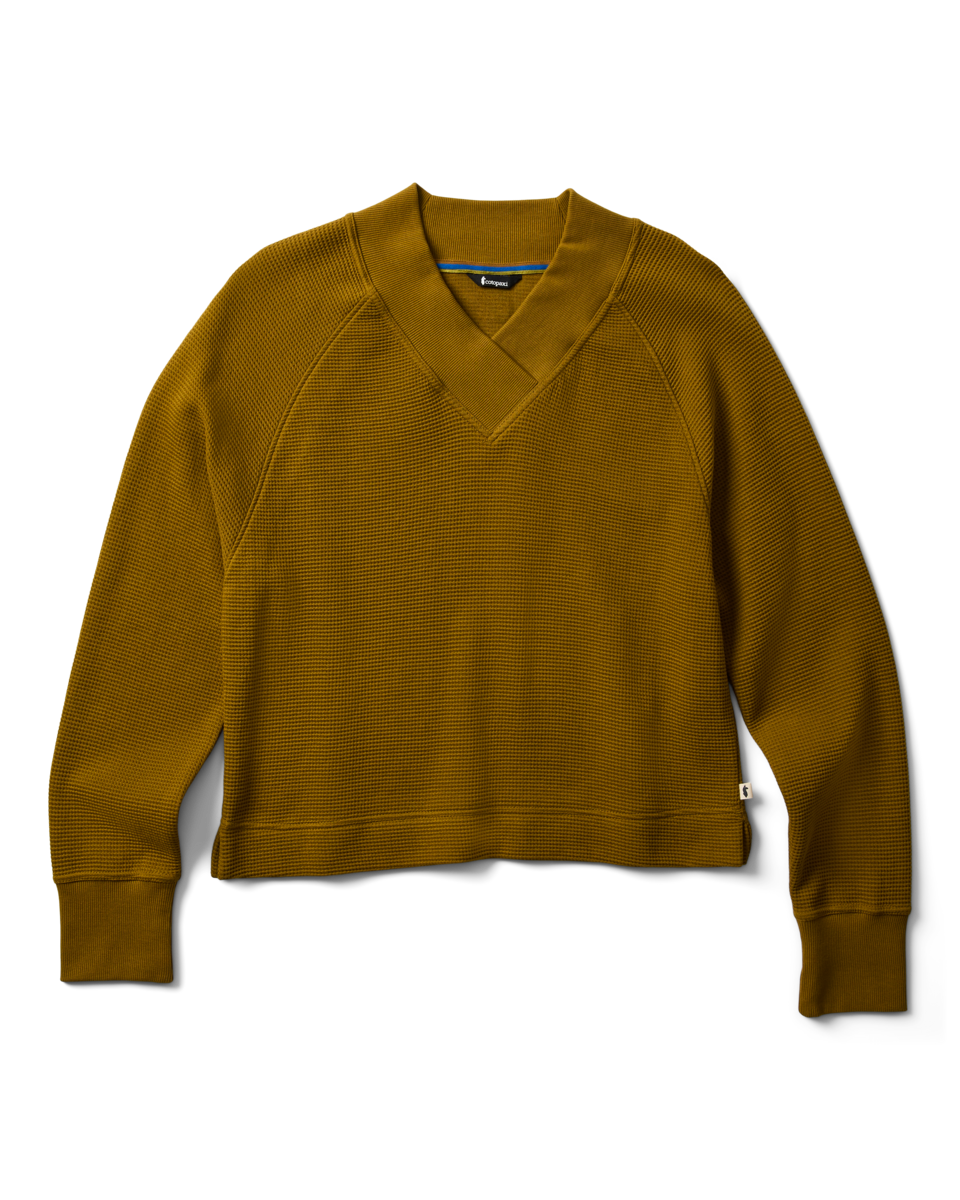 Casual Outdoor Style Atajo Long-Sleeve Waffle V-Neck - Women s