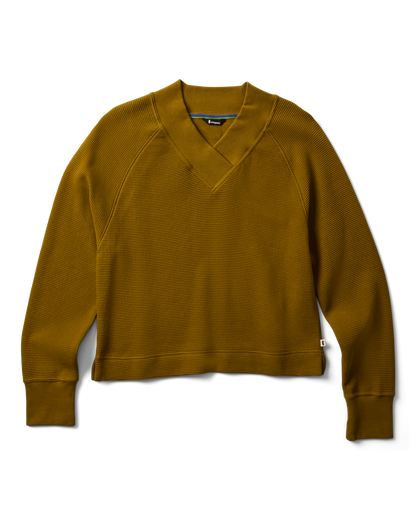 Casual Outdoor Style Atajo Long-Sleeve Waffle V-Neck - Women s