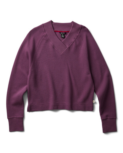 Casual Outdoor Style Atajo Long-Sleeve Waffle V-Neck - Women s