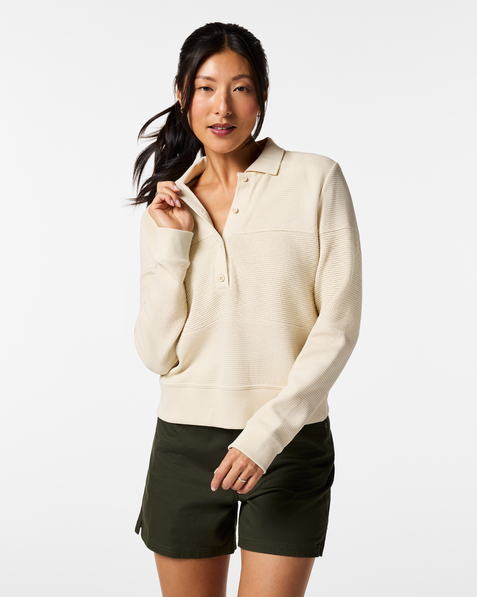 Comfortable Everyday Wear Atajo Waffle Rugby - Women s