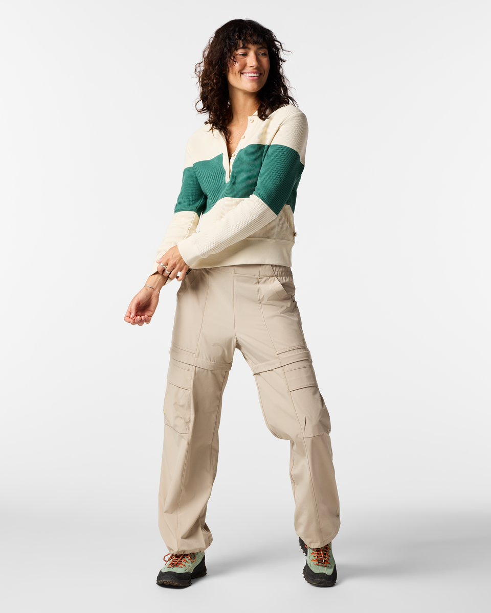 Comfortable Everyday Wear Atajo Waffle Rugby - Women s