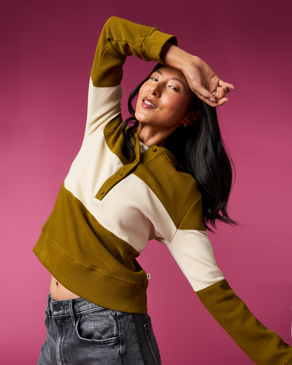 Comfortable Everyday Wear Atajo Waffle Rugby - Women s