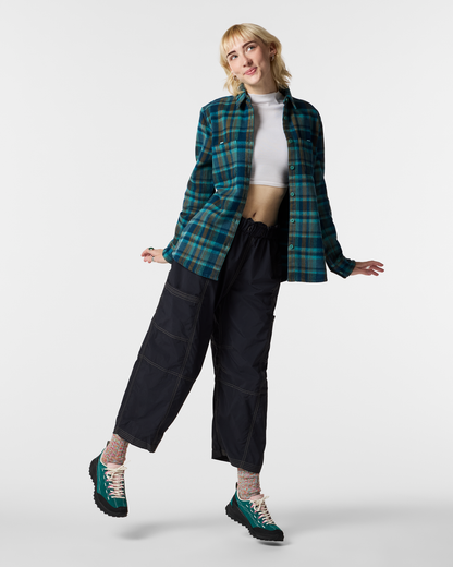 Versatile Outdoor Use Mero Organic Flannel Shirt - Women s