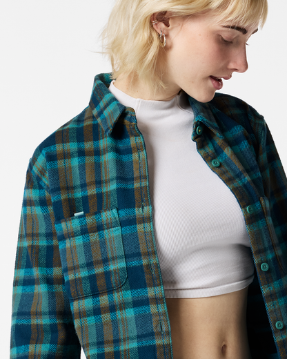 Versatile Outdoor Use Mero Organic Flannel Shirt - Women s