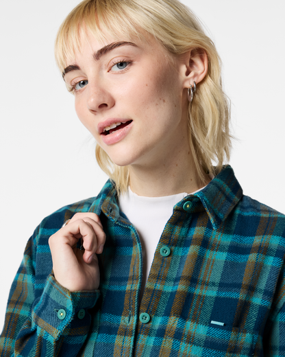 Versatile Outdoor Use Mero Organic Flannel Shirt - Women s