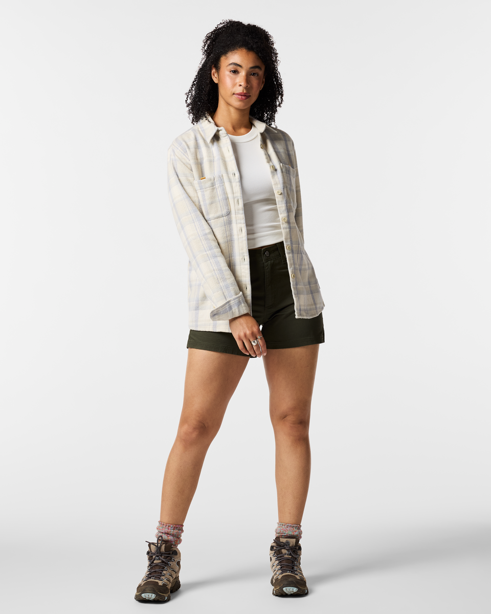 Versatile Outdoor Use Mero Organic Flannel Shirt - Women s