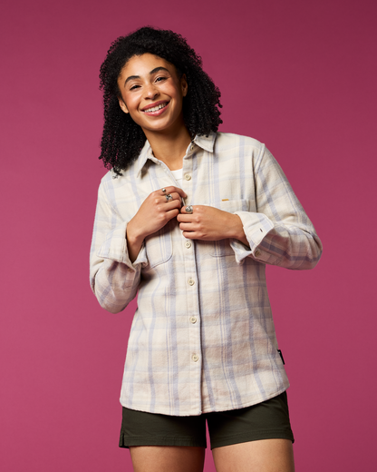 Versatile Outdoor Use Mero Organic Flannel Shirt - Women s