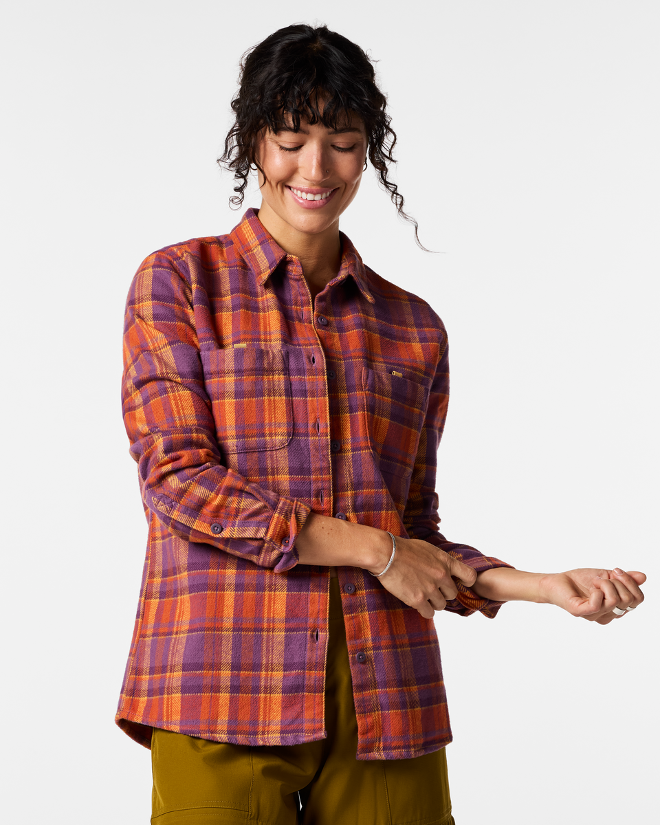 Versatile Outdoor Use Mero Organic Flannel Shirt - Women s