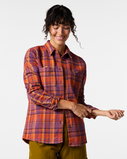 Versatile Outdoor Use Mero Organic Flannel Shirt - Women s