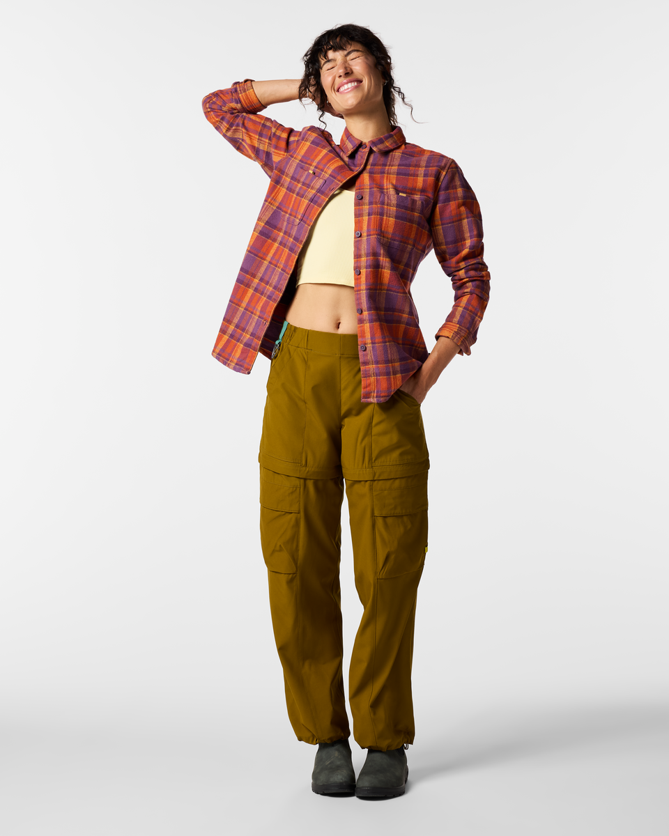 Versatile Outdoor Use Mero Organic Flannel Shirt - Women s