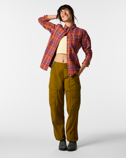 Versatile Outdoor Use Mero Organic Flannel Shirt - Women s
