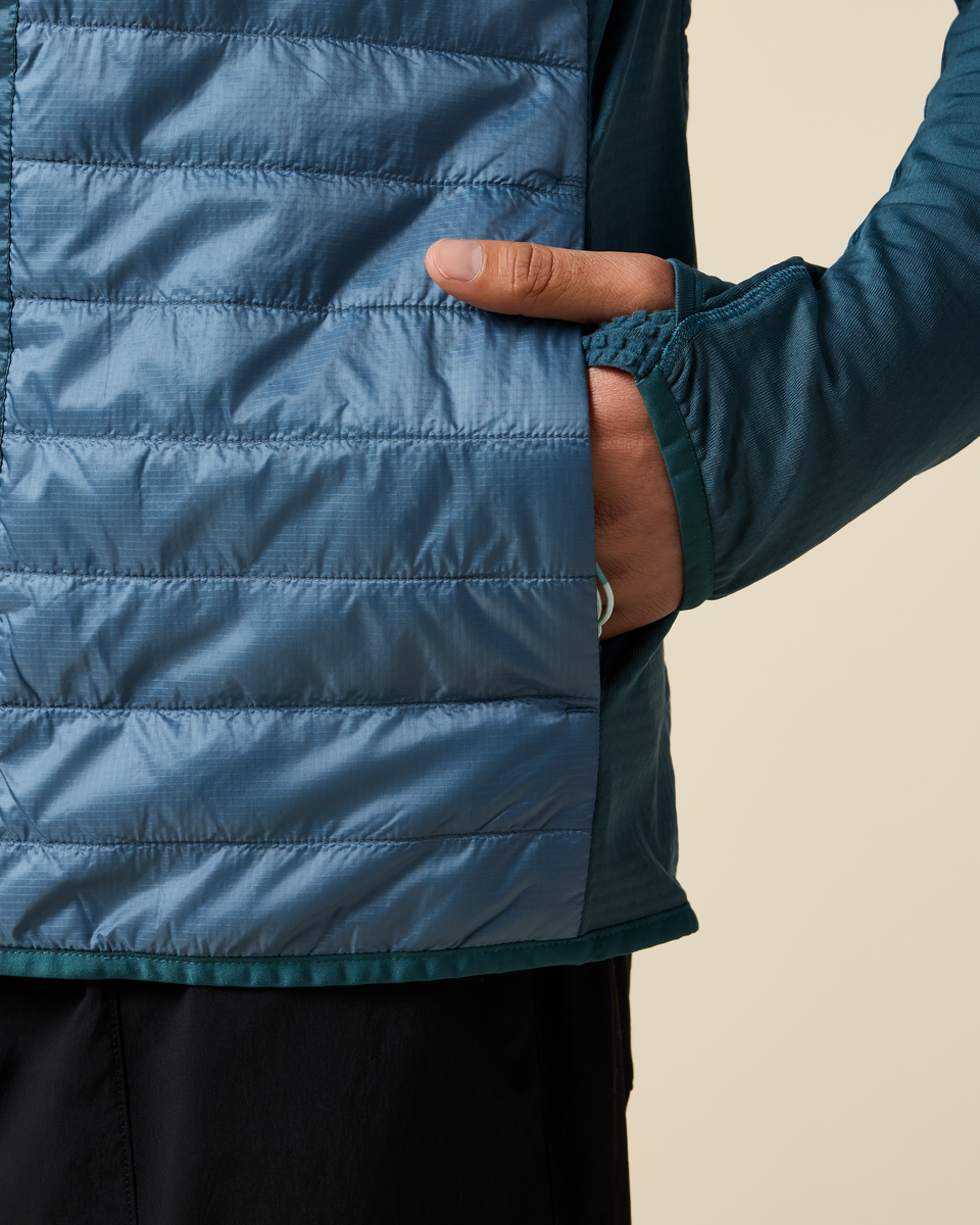 Comfortable Sun Coverage Capa Hybrid Insulated Hooded Jacket - Men s