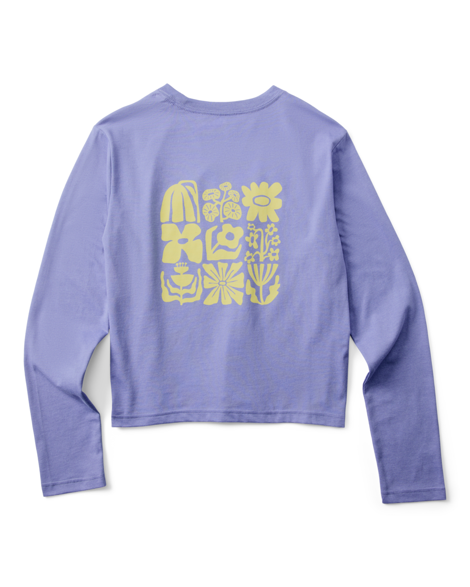 Casual Adventure Style Flower Patch Long-Sleeve T-Shirt - Women s