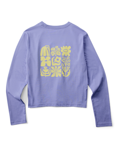 Casual Adventure Style Flower Patch Long-Sleeve T-Shirt - Women s