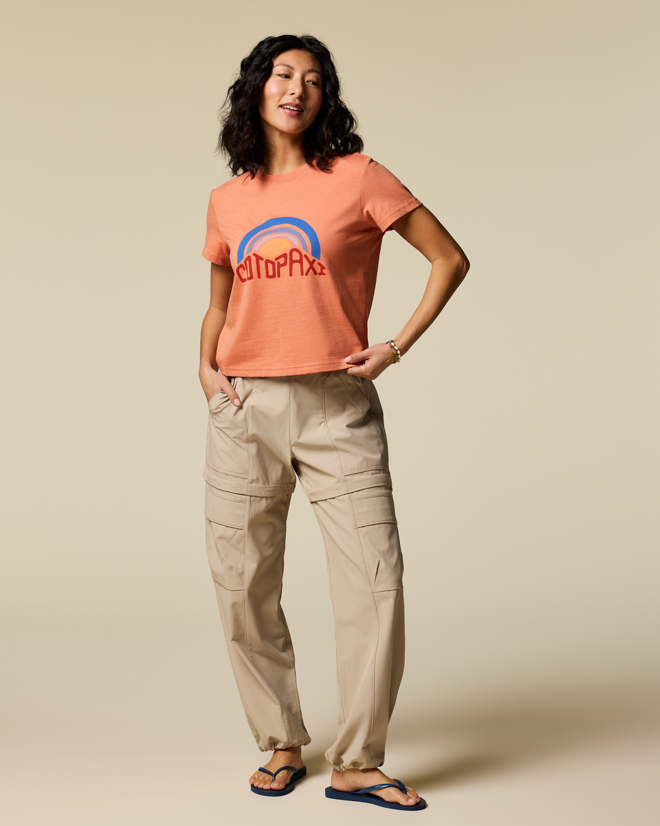 Casual Adventure Style Sunset Embers T-Shirt - Women s